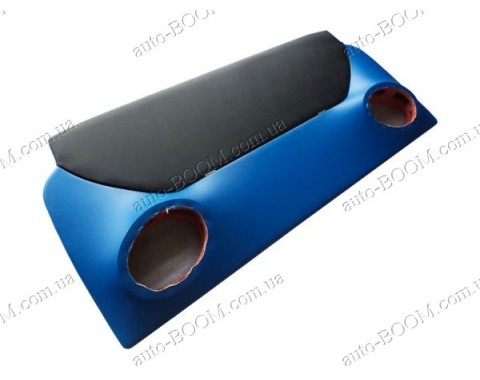 Акустическая полка на ВАЗ 2108 синяя, на фанере, безопорная, пирамида