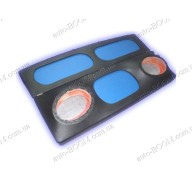 Акустическая полка на VW Golf 2 82-91 черно-синяя, на фанере, пирамида