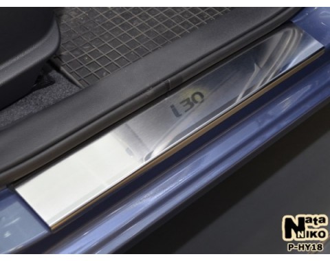 Накладки на пороги Hyundai i30 12-(NataNiko Premium)