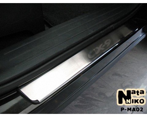 Накладки на пороги Mazda CX-9 07-(NataNiko Premium)