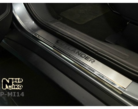 Накладки на пороги Mitsubishi Outlander 3 12-(NataNiko Premium)