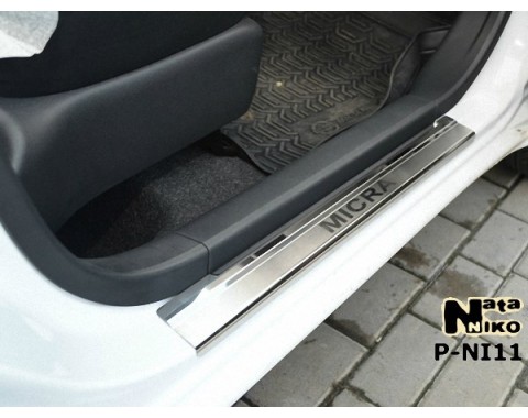 Накладки на пороги Nissan Micra 10-(NataNiko Premium)