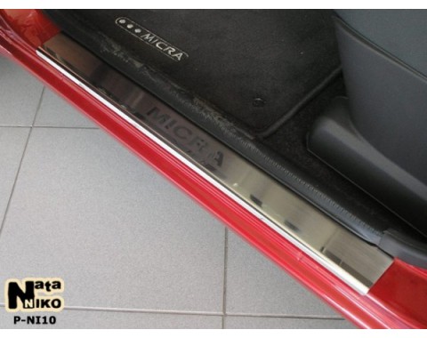 Накладки на пороги Nissan Micra 02-10(NataNiko Premium)