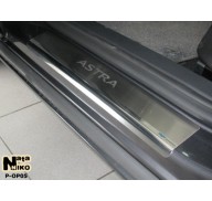 Накладки на пороги Opel Astra J 09- 5дверей(NataNiko Premium)
