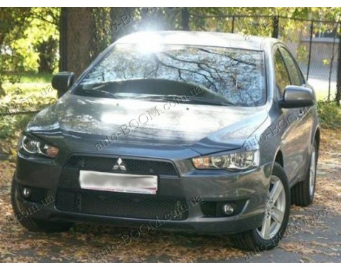 Реснички на фары Mitsubishi Lancer X 10 07- передние (Orticar)