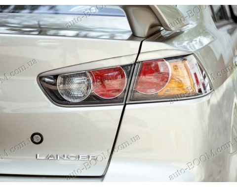 Реснички на фары Mitsubishi Lancer X 10 07- задние (Orticar)