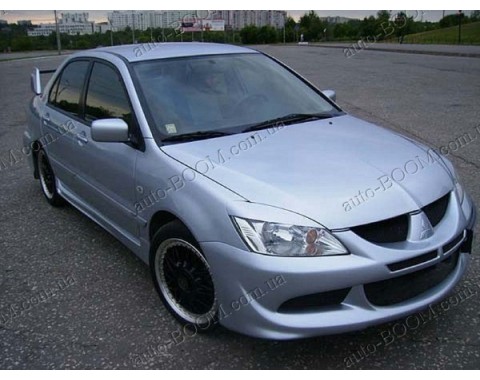 Реснички на фары Mitsubishi Lancer 9 03-07 широкие (Orticar)
