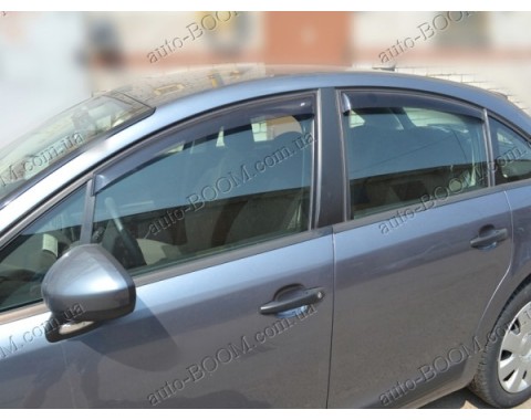 Дефлекторы окон на Citroen C4 04-10 хэтчбек 5дверей (Cobra Tuning)