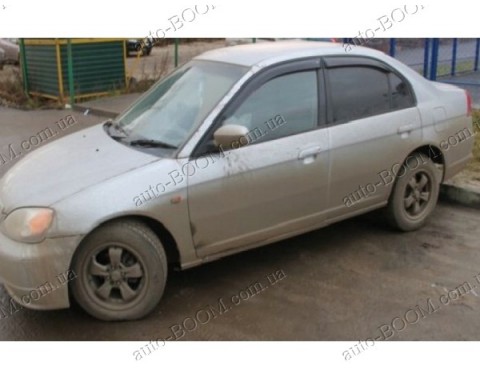 Дефлекторы окон на Honda Civic 6 96-00 (Cobra Tuning)