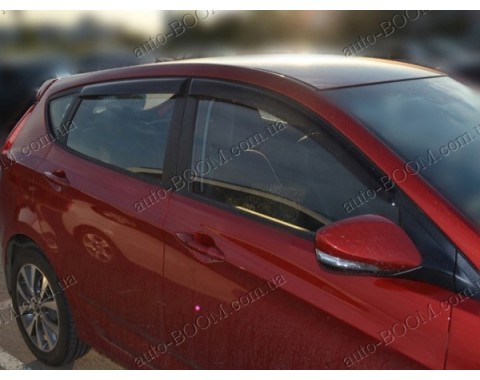 Дефлекторы окон на Hyundai Accent 4 11- хэтчбек (Cobra Tuning)