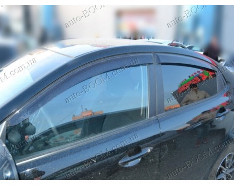 Дефлекторы окон на Kia Rio 11- (Cobra Tuning)