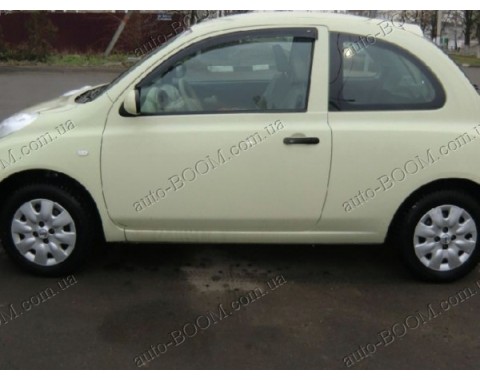 Дефлекторы окон на Nissan Micra 02-10 3двери (Cobra Tuning)