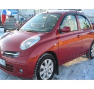 Дефлекторы окон на Nissan Micra 02-10 5дверей (Cobra Tuning)