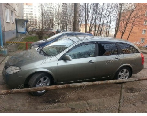 Дефлекторы окон на Nissan Primera 01-03 универсал (Cobra Tuning)