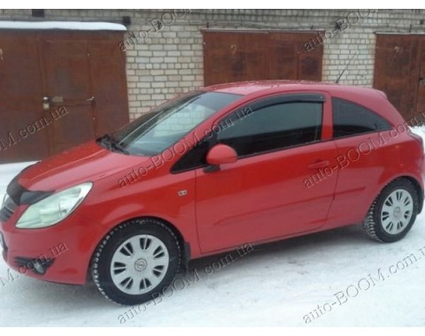Дефлекторы окон на Opel Corsa D 06- 3двери (Cobra Tuning)