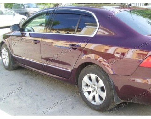 Дефлекторы окон на Skoda Superb 08- (Cobra Tuning)